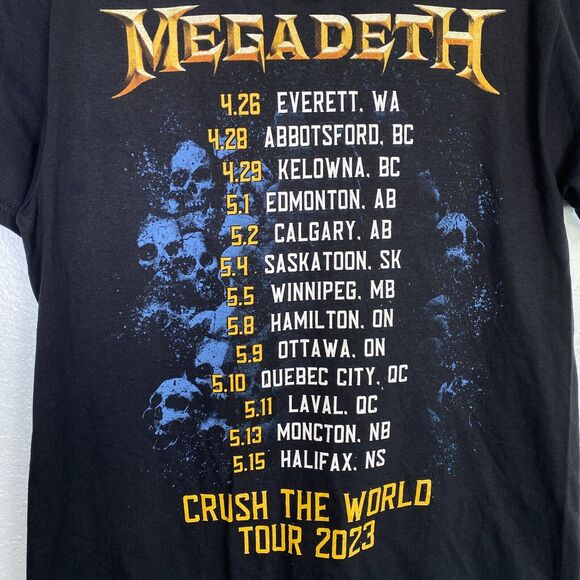 Megadeath Shirt Mens Medium Crush the World Tour 2023 Official Merch Graphic Tee - Picture 6 of 9